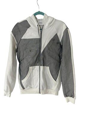 QBISM Quentin Nghiem Vintage Denim Patchwork Zip Up Hoodie Sz M NEW